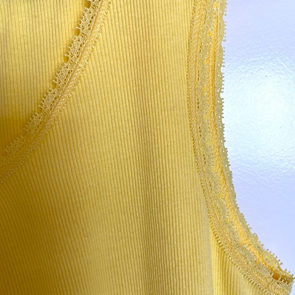 Ribbed Cotton Lace Trimmed Tee - Picture 2 of 2